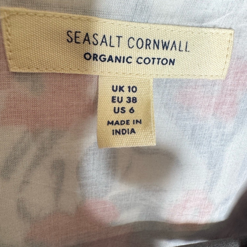 Seasalt Cornwall Womens Organic Cotton Lottie Charlotte Midi Dress Sz 6 Floral - Picture 4 of 10